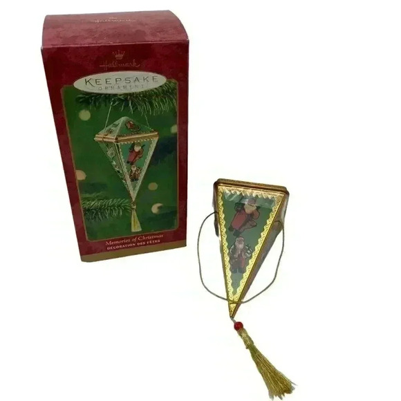 Hallmark Metal Tin With Lid Christmas Ornament Decoration Gift Box Gold Tassel - Picture 3 of 3